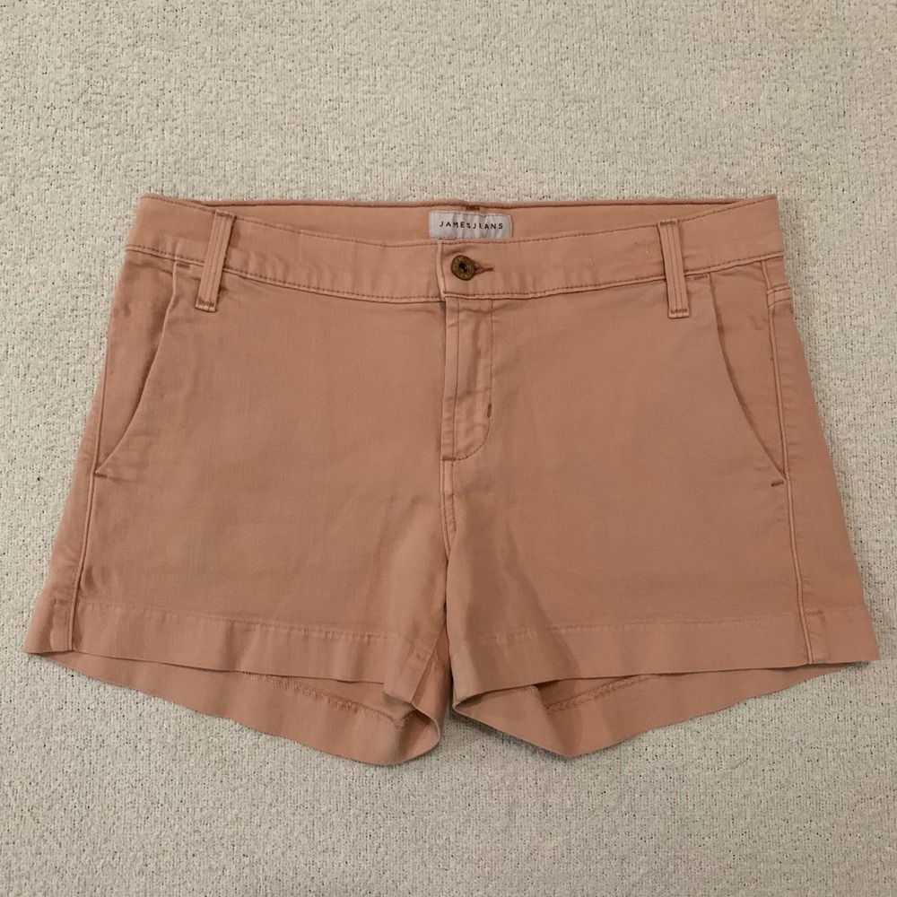 James Jeans Olivia Shorts Womens 29‎ Peach Pink Stretch Mid Rise Made in USA